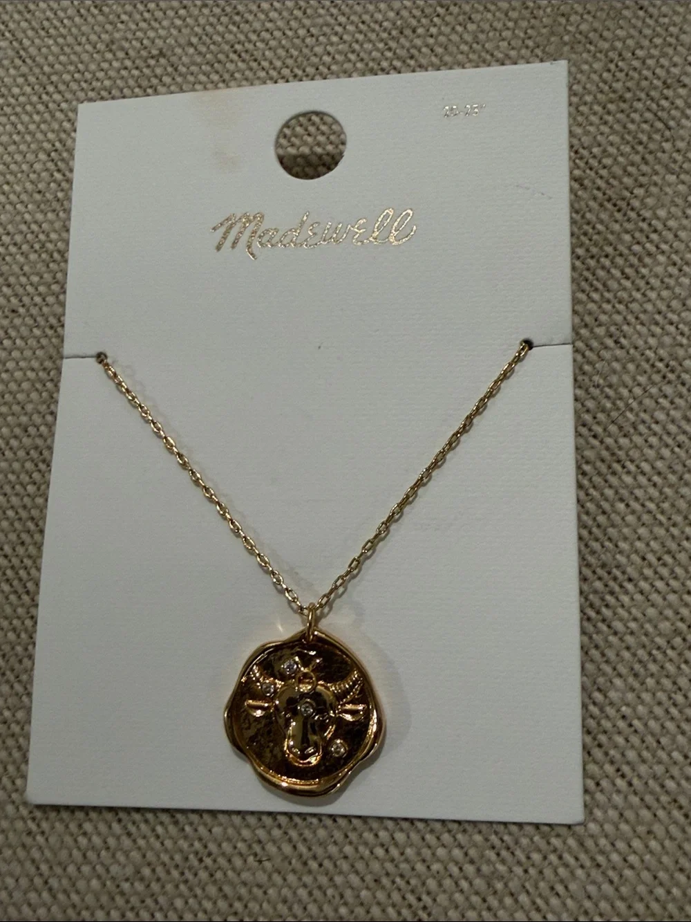 Madewell Gold Zodiac Pendant Necklace - TAURUS/NWT - Picture 3 of 11